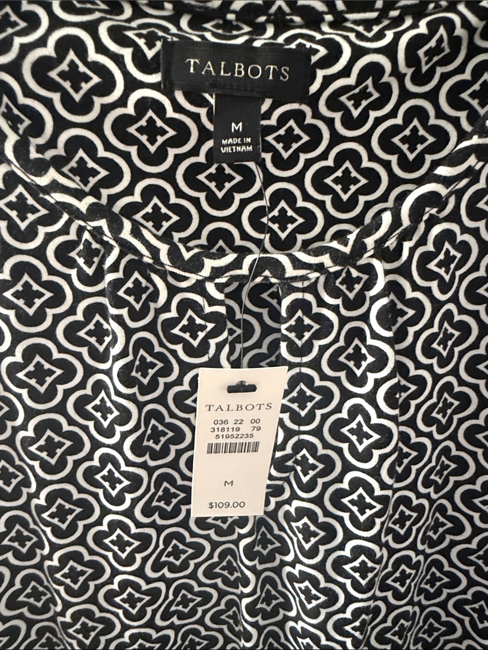 Talbots black & white maxi dress medium - Picture 2 of 2